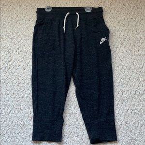 Cropped Dark Gray Nike Joggers